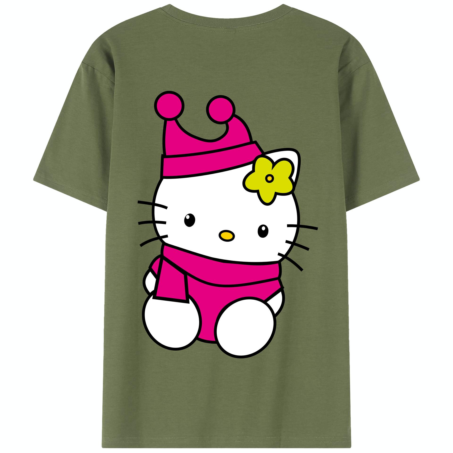 （画像用） Hello Kitty ハローキティ 綿100％半袖Tシャツ（背面プリント）